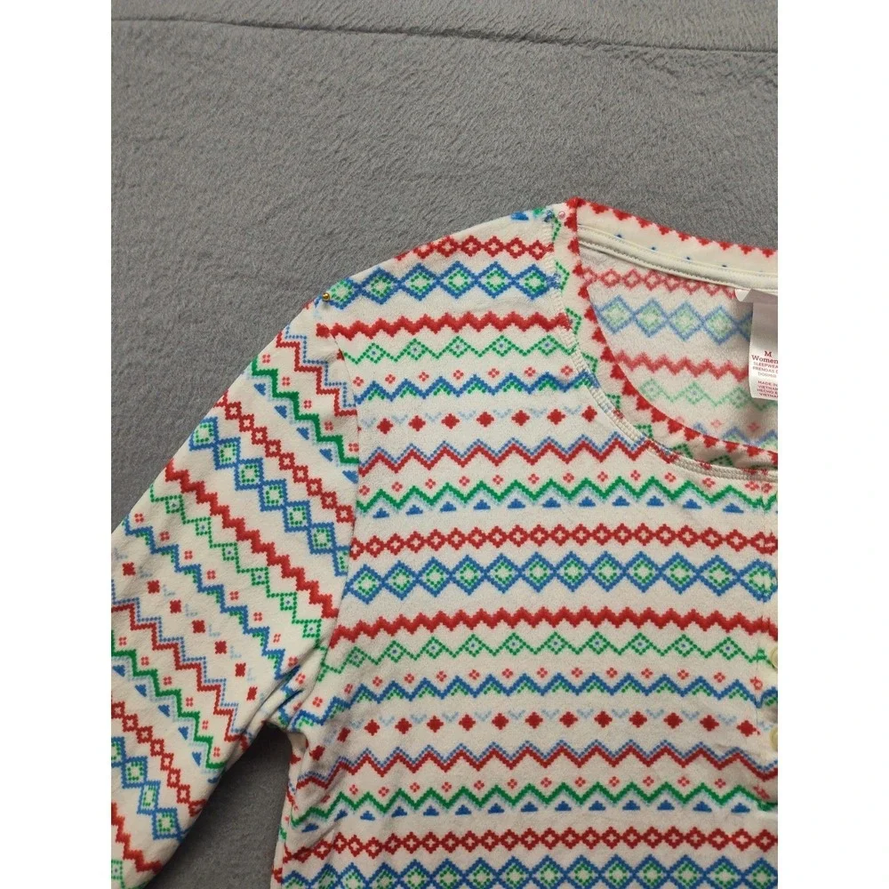 Wondershop Target Womens M Pajama Top Henley Fair Isle Holiday Sleep Shirt New
